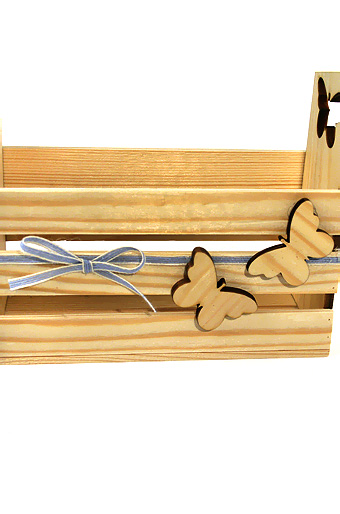 Подарочные Коробка деревянная 605/110-93 прямоуг. c резными ручками- бабочки от производителя