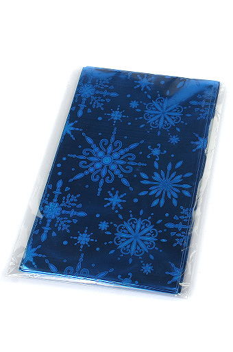 Пакет гологр. 25/X01-35 нов.год снежинки синие 20/500