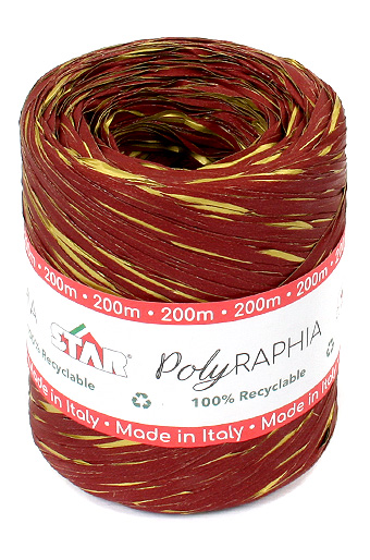 Рафия 200/99-25 старлайт- бордо с золотом