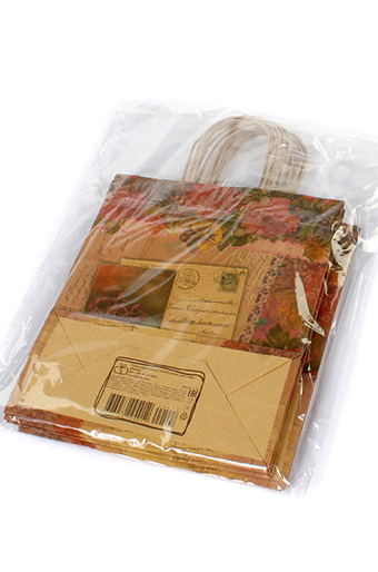 Сумка-пакет крафт 12/1052 ретро цветочная феерия