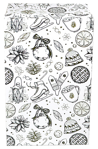 Коробка карт. 106/X9095 наб. из 10 прямоуг.- нов.год варежки-коньки