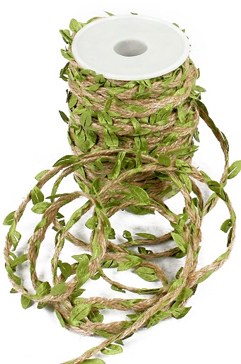 Шнур декор. 30/01-45 шнур с салатовыми листьями