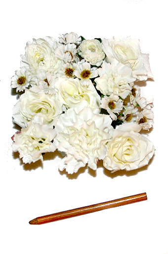 Цветок декор. 201/00 набор из 12 цветов: розы/гвоздики/маргаритки белые
