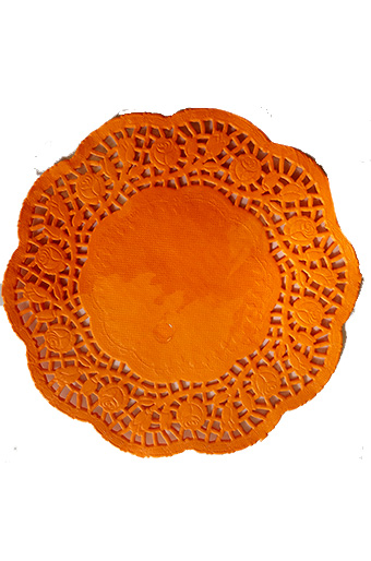 Салфетки ажурные цветные 150/35 круглые оранжевое солнце
