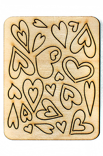 Декор деревянный 38/407 резной набор- сердца нео-микс