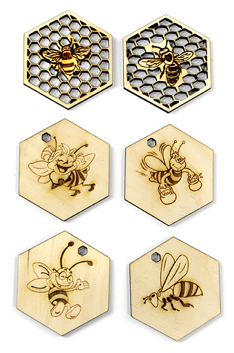Декор деревянный 35/801 резной- пчелки в сотах с гравировкой / ПОД ЗАКАЗ