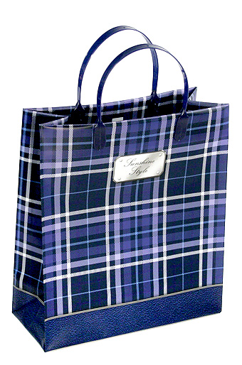 Сумка-пакет пласт. мягк. 12/126 шотландка синяя