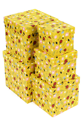 Коробка карт. 051/2020 наб. из 5 кубов мал.- мультяшные цветы