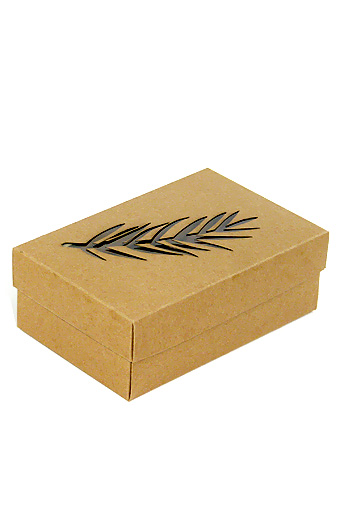 Коробка крафт эко 189/03 прямоуг. крышка+дно- лист пальмы / ПОД ЗАКАЗ