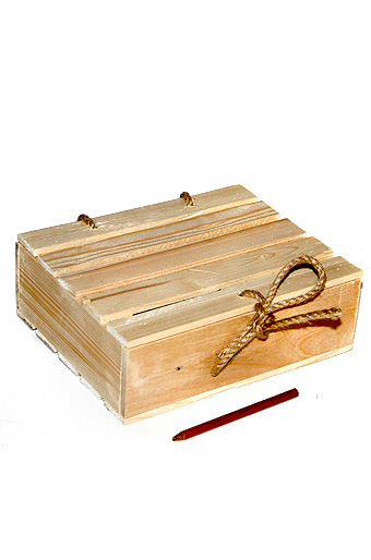 Коробка деревянная 307 прямоуг. с крышкой и шнуром