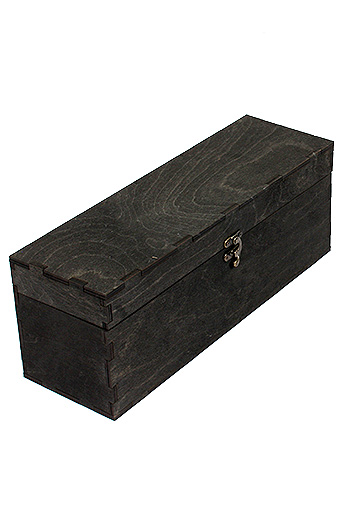 Подарочные Коробка деревянная 720/05 ларец под бутылку- черный / ПОД ЗАКАЗ от производителя