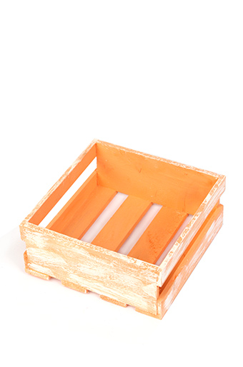 Коробка деревянная 124/37 квадрат. цветная - персик