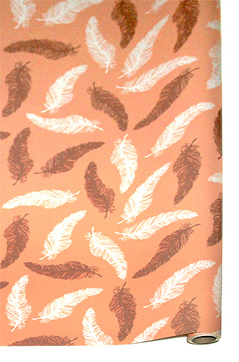 Бумага капелла 41/613-37 перья на персиковом