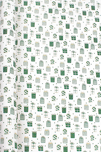 Бумага капелла 40/689-45 эко- гифтики зеленые на белом